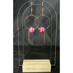 Boucles d’oreilles Nymphe – Nymphélys (Rose)