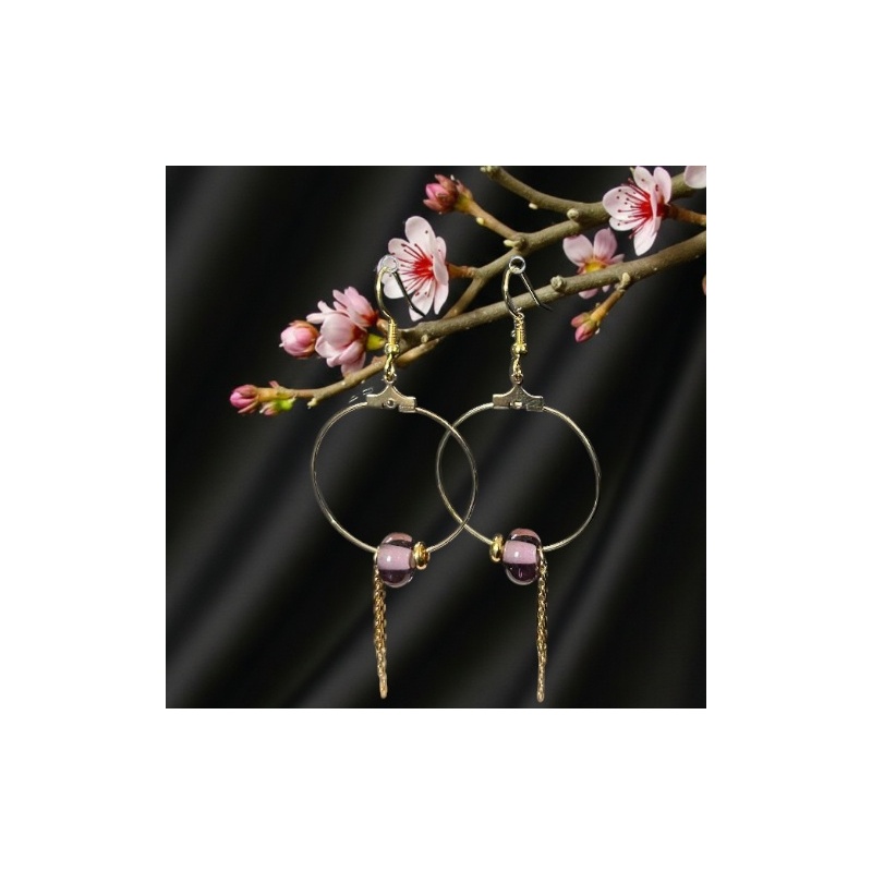 Boucles d’oreilles Nymphe – Nymphéia (Parme)